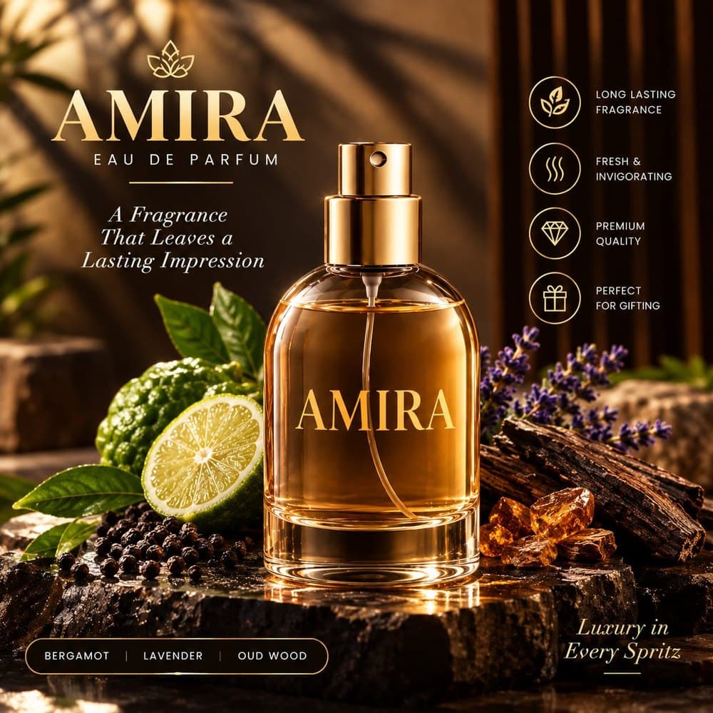 Amira Bergamot, Lavender & Oud Wood Eau de Parfum